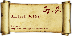 Szilasi Jolán névjegykártya