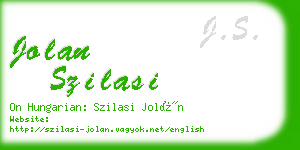 jolan szilasi business card